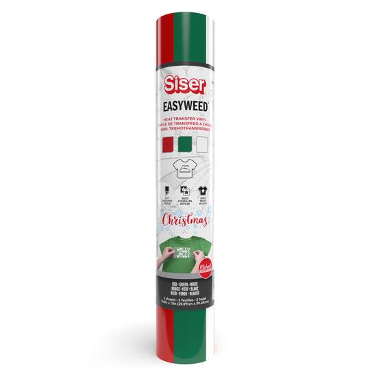 Siser® Easyweed® Red, Green, White Heat Transfer Vinyl Sampler